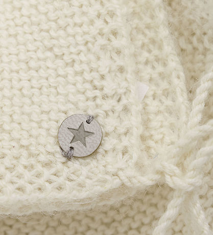 Huttelihut Baby Hat w. Pom-Pom - Alpaca wool - Knitted - Off-Whi
