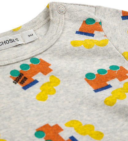 Bobo Choses Samfella l/e - Tsjú Tsjú Út Um Allt - Light Grey Hea