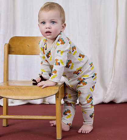 Bobo Choses Samfella l/e - Tsjú Tsjú Út Um Allt - Light Grey Hea