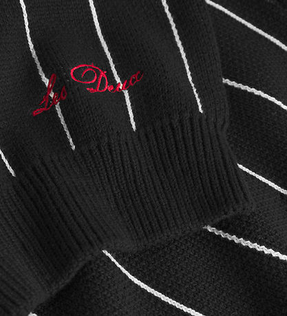 Les Deux Blússa - Prjónað - Gaston Jacquard-röndótt - Black