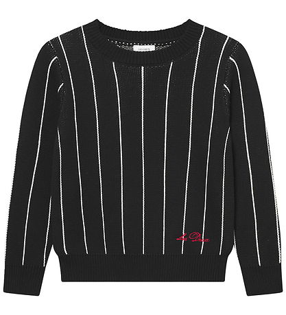 Les Deux Blússa - Prjónað - Gaston Jacquard-röndótt - Black