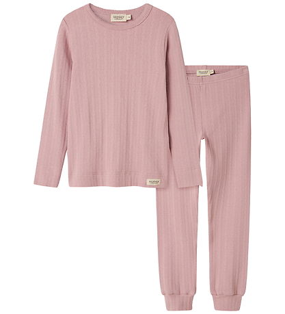 MarMar Pyjama Set - Soft Berry w. Pointelle