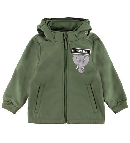 DYR-Cph Softshelljacka m. Fleece - Vilt djur - Soft Khaki Elefan
