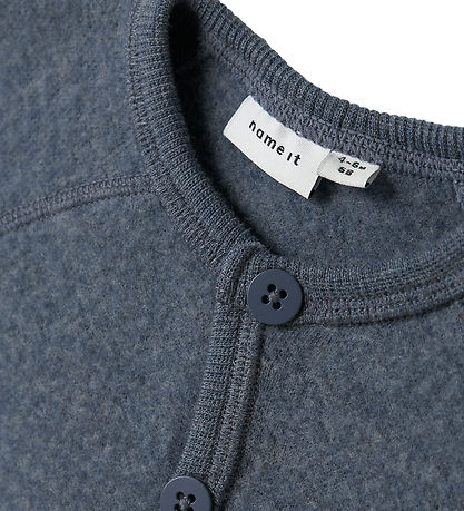 Name It Cardigan - Wool - NbmWmino - Folkstone Grey