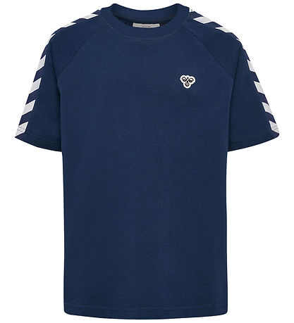 Hummel Stuttermabolur - HmlJR skjalasafn - Dress Blues M. Lógó