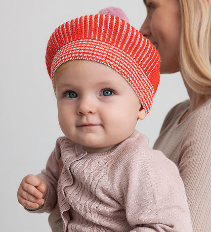MarMar Basker - Stickad - Ull/Bomull - Alexo - Tomat Stripe