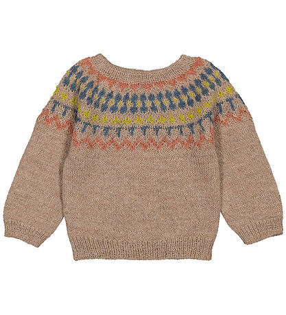 MarMar Blouse - Wool - Tuso - Brown/Multicolour