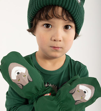 DYR-Cph Mittens w. Fleece - DYRPaw - DK Pine w. Wolf