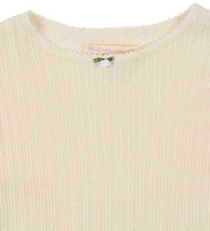 Konges Sløjd Blússa - Rib - Papin - Antique White M. Mynsturprjó