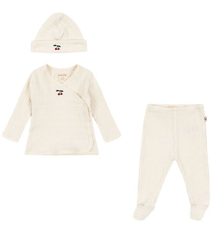 Konges Sløjd Set - Rib - Nia - Cherry w. Pointelle