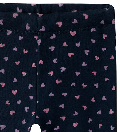Name It Leggings w. Fleece - NmfDavina - Dark Sapphire/Heart AOP