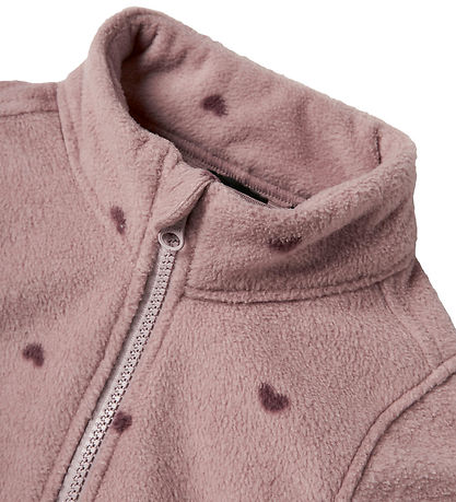 Name It Fleece Suit - NmnSpektra - Woodrose w. Hearts