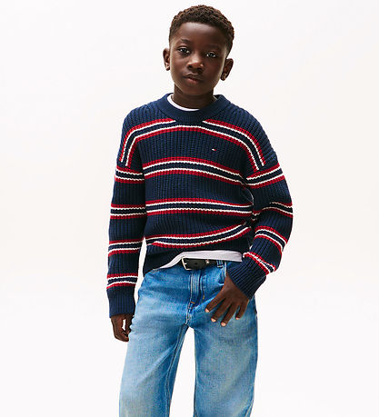 Tommy Hilfiger Blouse - Knitted - Dark Night Navy Multi Stripe