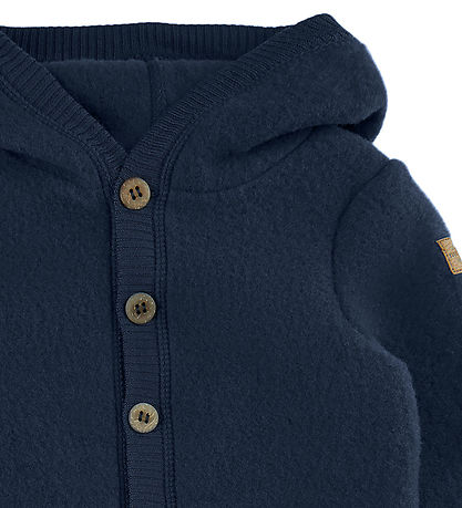 Mikk-Line Pramsuit w. Hood - Wool - Blue Nights