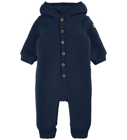 Mikk-Line Pramsuit w. Hood - Wool - Blue Nights