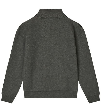 Sweat-shirt Mads Nørgaard - Demi-zip - Mélange anthracite