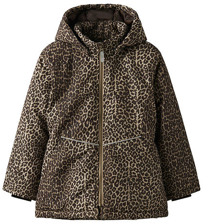 Name It Winter Coat - Noos - NkfMaxi - Travertine/Leo