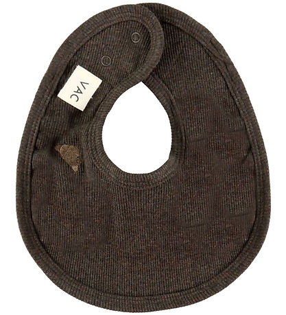 VACVAC Babyslabbetje - Rib - Scharlaken - Dark Brown Melange