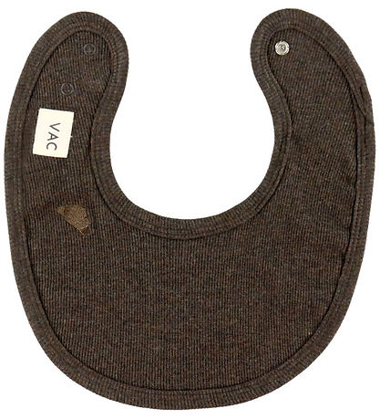 VACVAC Babyslabbetje - Rib - Scharlaken - Dark Brown Melange
