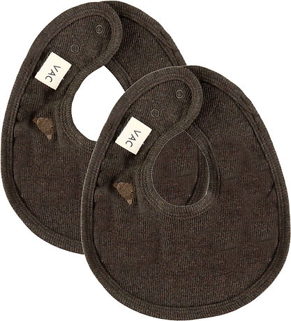 VACVAC Babyslabbetje - Rib - Scharlaken - Dark Brown Melange