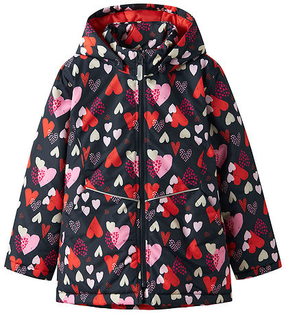 Name It Winter Coat - Noos - NkfMaxi - Dark Sapphire/Heart