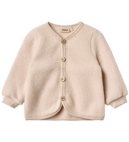 Wheat Cardigan - Wool - Fleece - Kari - Pale Lilac
