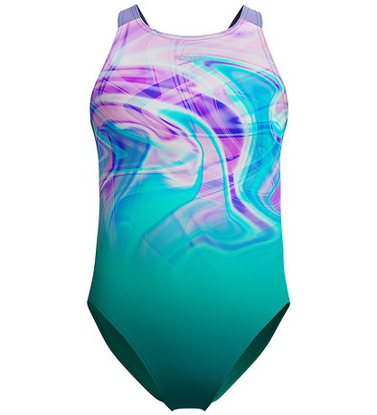 Speedo Badeanzug - Bedruckter Pulseback - Blue/Green