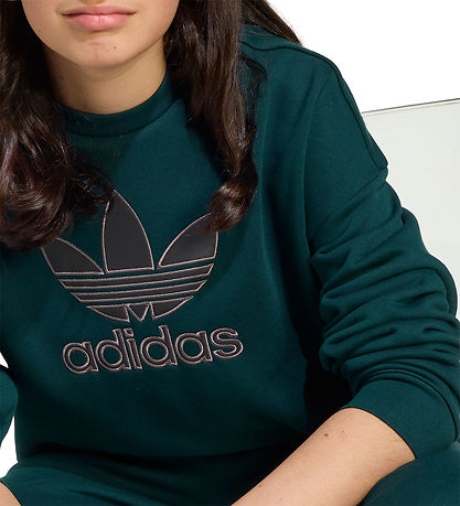 adidas Originals Sweatshirt - Trefoil Crew - Aurivy/Black