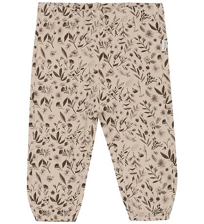 Minymo Jogginghosen - Rauchgrau m. Blumen