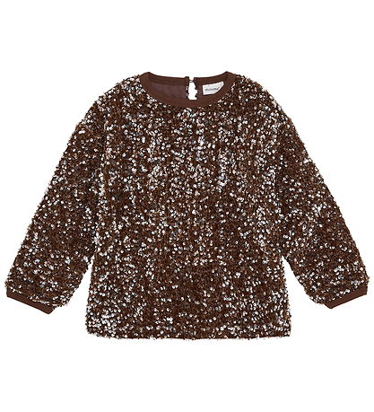 Minymo Blouse - Velvet - Woodrose w. Sequins