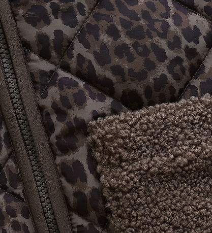 Minymo Fleece Jas - AOP - Chocolate Chip