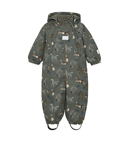 Minymo Snowsuit - AOP - Dark Gold Grey