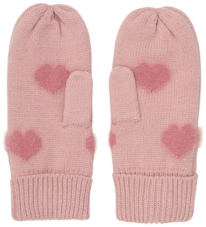 Moufles Minymo - Tricoté - av. Soft Teddy - Misty Rose