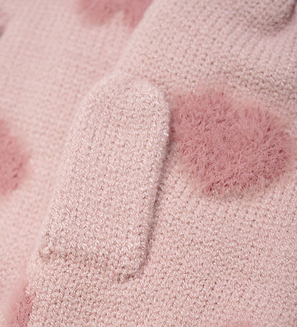 Moufles Minymo - Tricoté - av. Soft Teddy - Misty Rose