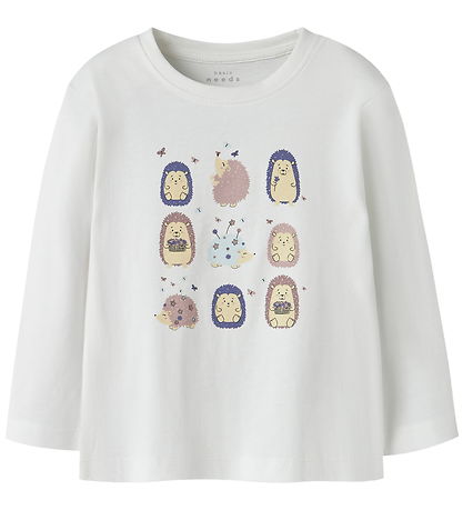Name It Blouse - NmfVeen - Bright White/Hedgehogs