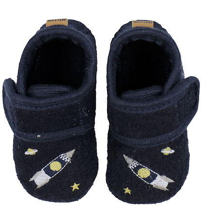 Melton Slippers - Wool - Marine