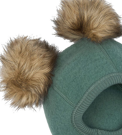 Cagoule Mikk-Line - Laine - 1-couche - Démêlant Green av. Pompon