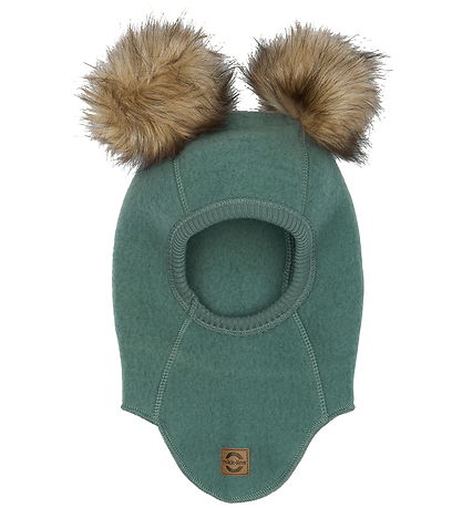 Cagoule Mikk-Line - Laine - 1-couche - Démêlant Green av. Pompon