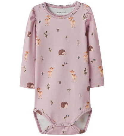 Name It Body l/ä - NbfOtia - Brüniert Lilac m. Tiere