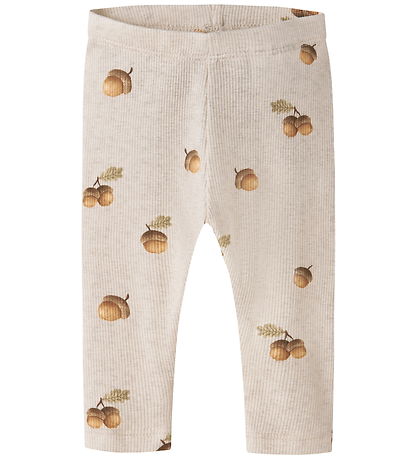 Name It Leggings - Rib - NbmOlyan - Peyote Melange w. Acorn