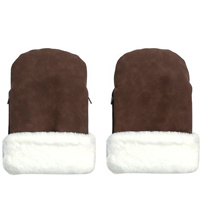 KongWalther Pram Gloves - Østerbro - Chocolate Brown Faux Fur