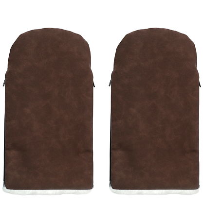 KongWalther Pram Gloves - Østerbro - Chocolate Brown Faux Fur
