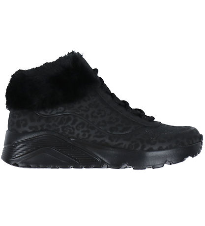 Skechers Boots - Uno Lite Cozy Leopard - Black