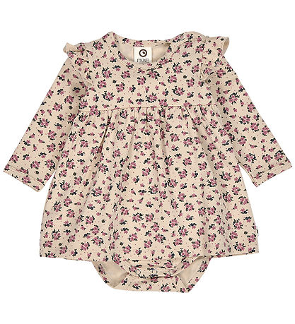 Müsli Bodysuit w. Skirt l/s - Zinna - Oak/Nostalgia Rose/Deep Gr