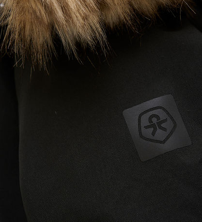 Color Kids Kuldagalli - Barn Yfirhöfn með Fake Fur - Black