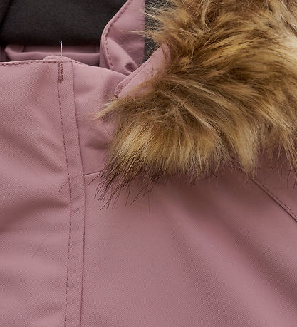 Color Kids Schneeanzug - Overall m. Fake Fur - Woodrose