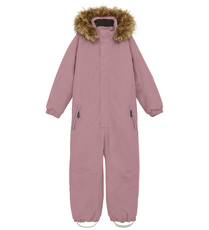 Color Kids Schneeanzug - Overall m. Fake Fur - Woodrose