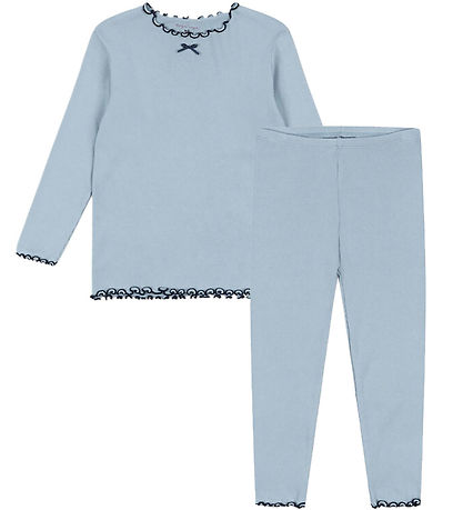 Konges Sløjd Set - Blouse/Leggings - Rib - Rivi - Blue Fog