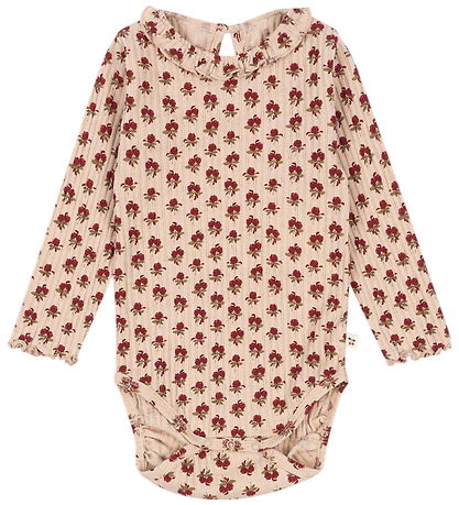 Konges Sløjd Bodysuit l/s - Rib - Nia - Ruby Rose w. Pointelle
