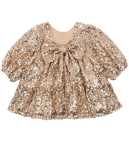 Konges Sløjd Dress - Purple Sequins Bow - Gold Glitter